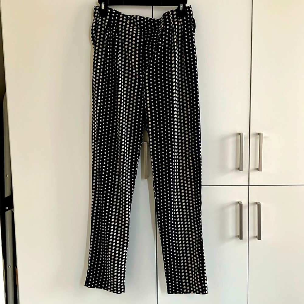 Anthropologie Whit Two Silk Polka Dot Trousers